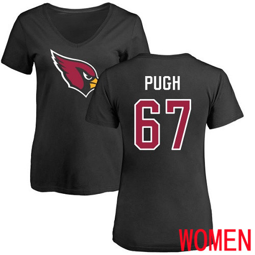 Arizona Cardinals Black Women Justin Pugh Name And Number Logo NFL Football #67 T Shirt->arizona cardinals->NFL Jersey
